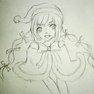 320x318 Merry Christmas Sketch Don't Think I Will Finish It - Christmas Girl Drawing