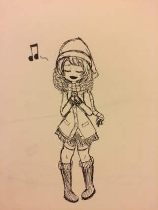 320x427 This Time A Drew A Girl Caroling Merry Christmas!!!! - Christmas Girl Drawing