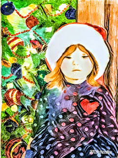 240x320 Treasure Box Drawing And Art For Jesus Christmas Girl - Christmas Girl Drawing