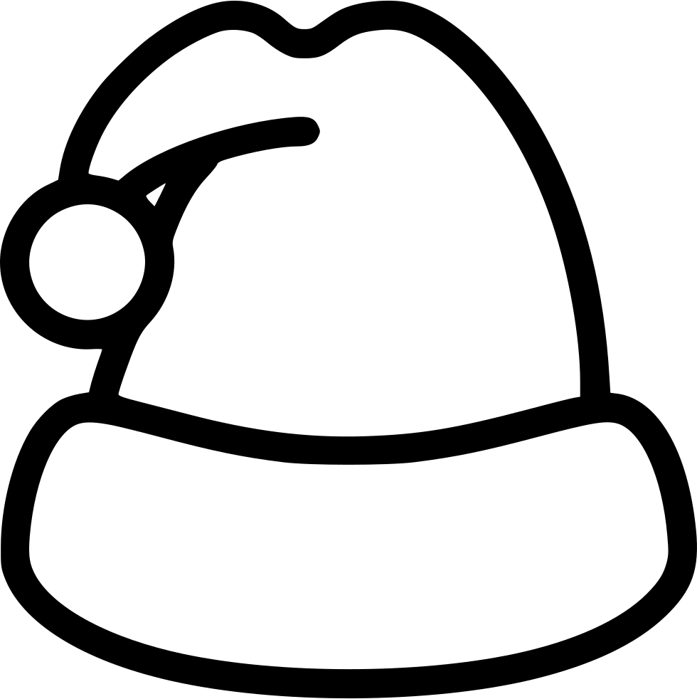 980x982 christmas hat banner black and white download outline - Christmas Hat Drawing