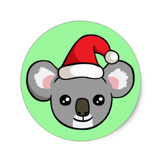 540x540 cute christmas koala in santa hat drawing stickers - Christmas Hat Drawing