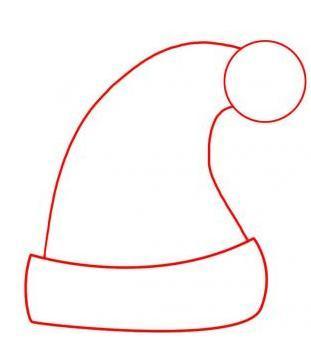 311x349 How To Draw A Santa Claus Hat To Colour - Christmas Hat Drawing