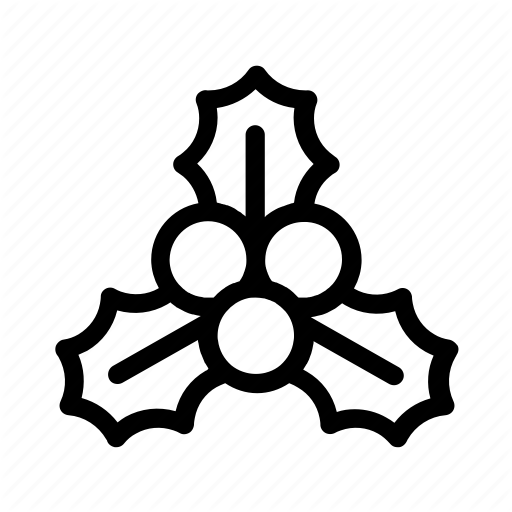 512x512 berry, christmas, holly, tree icon - Christmas Holly Drawing