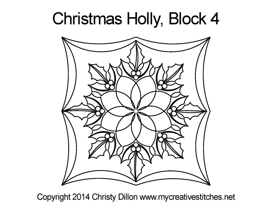 906x700 christmas holly block - Christmas Holly Drawing