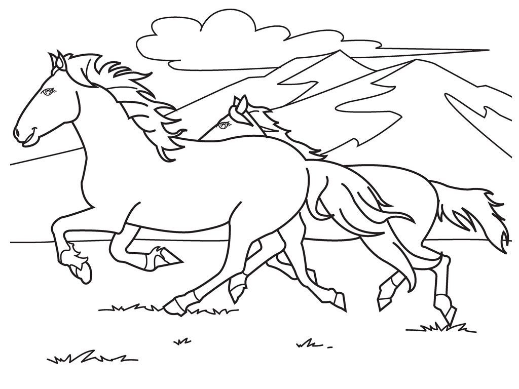 1024x768 Christmas Horse Drawing Coloring Pages - Christmas Horse Drawing