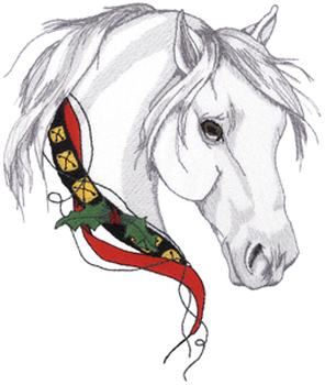 296x350 Christmas Horse Embroidery Design Annthegran - Christmas Horse Drawing
