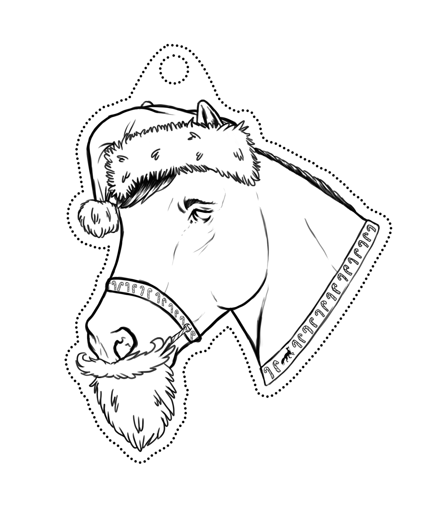 1400x1687 Copperfox Model Horses - Christmas Horse Drawing