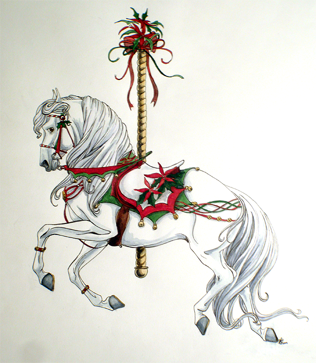 633x726 Image Result For Christmas Horse Drawing Holidays - Christmas Horse Drawing