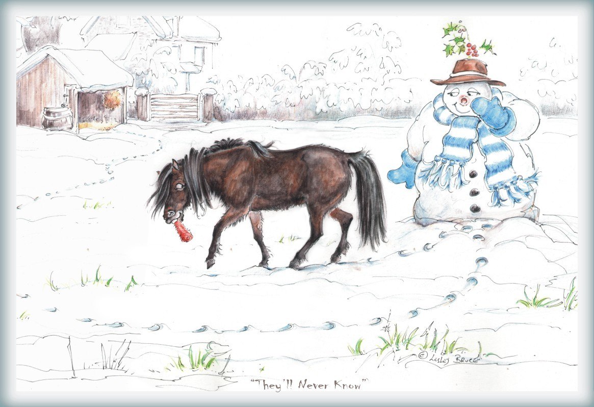 1165x798 Christmas Horse Cards - Christmas Horse Drawing
