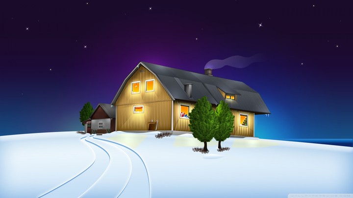 720x405 Christmas House Drawing Background Wallpaper - Christmas House Drawing