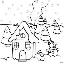 220x220 Christmas House Coloring Pages - Christmas House Drawing