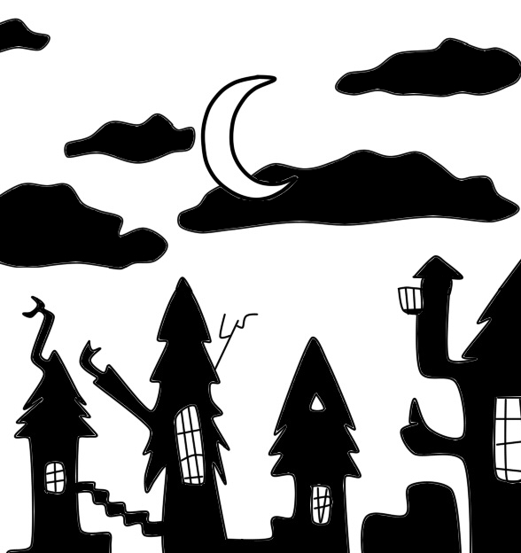 588x624 House Drawing Nightmare Before Christmas For Free Download - Christmas House Drawing