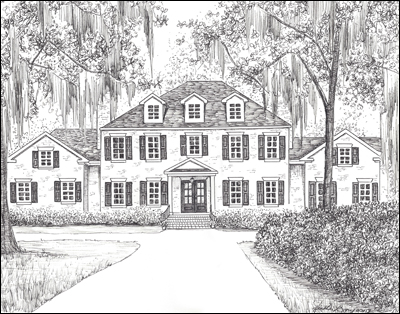 400x314 House Portraits For Christmas! Flyoung Studio - Christmas House Drawing