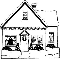 236x232 Best Line Drawings Of Houses Images House Drawing - Christmas House Drawing