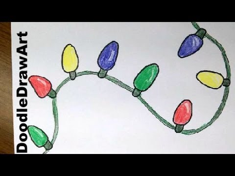 480x360 Drawing How To Draw Cartoon Christmas Lights - Christmas Light Bulb Drawing