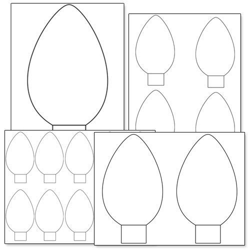 500x500 printable christmas light bulb template - Christmas Light Bulb Drawing