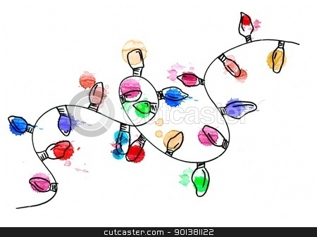 450x337 hand drawn christmas string lights stock photo - Christmas Lights Drawing