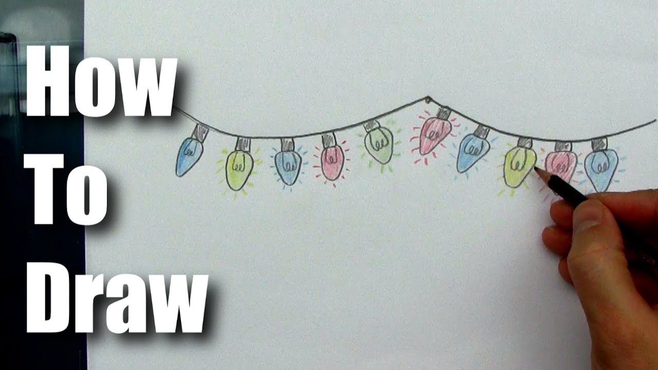 1280x720 How To Draw Easy Christmas Lights - Christmas Lights Drawing