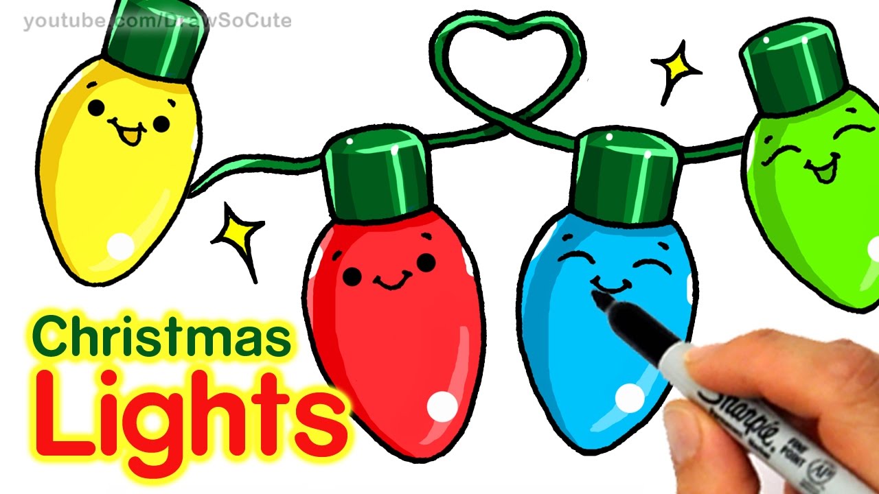 1280x720 How To Draw Christmas Holiday Lights Step - Christmas Lights Drawing