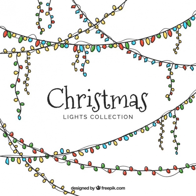 626x626 Set Of Hand Drawn Christmas Lights Stock Images - Christmas Lights Drawing