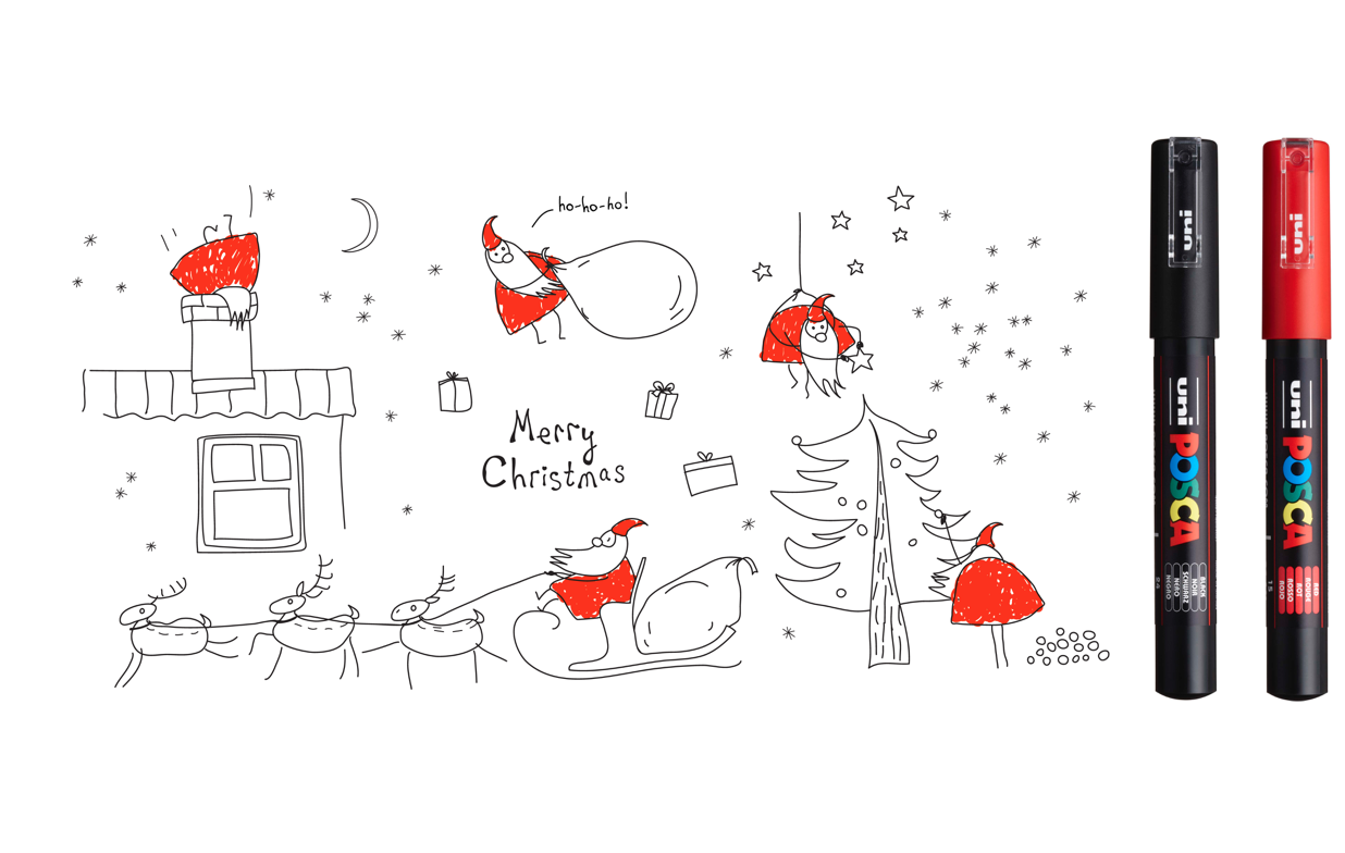 1236x784 Winter Crafts Christmas Drawings Ideas Uniball - Christmas Line Drawings