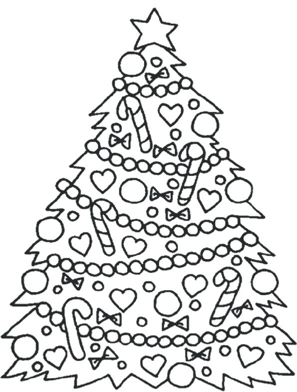 595x785 Coloring Tree Coloring Pages Christmas Colouring Online - Christmas Line Drawings