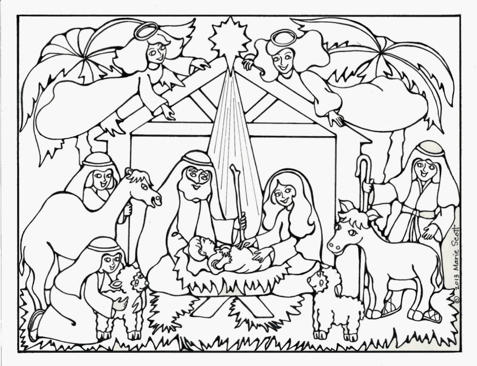 1600x1227 baby jesus in a manger coloring pages great free clipart - Christmas Manger Drawings