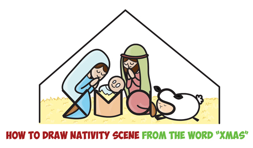 500x292 Christmas Drawing Lessons Archives - Christmas Manger Drawings