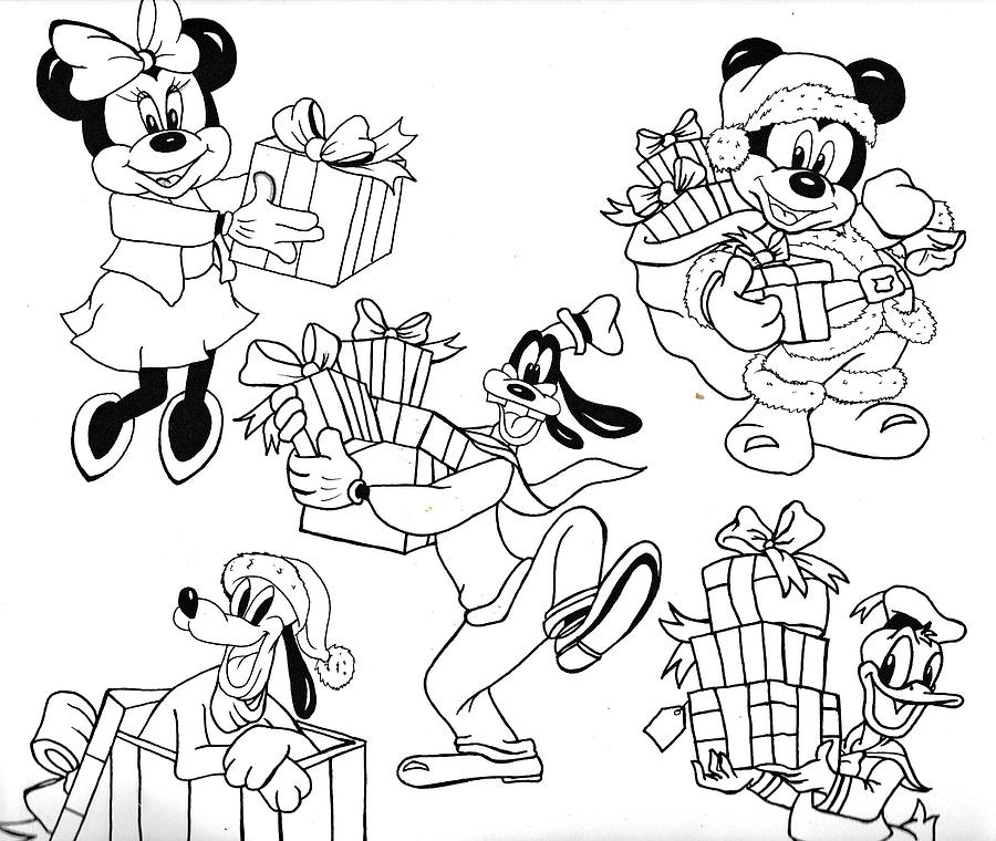 900x760 Mickey Mouse Christmas Drawing - Christmas Mickey Mouse Drawing