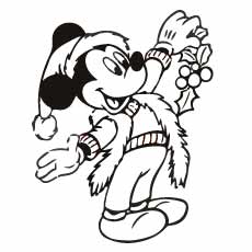 230x230 Top Free Printable Mickey Mouse Coloring Pages Online - Christmas Mickey Mouse Drawing