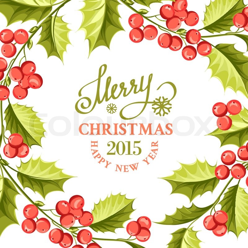 800x800 christmas mistletoe drawing over card stock vector colourbox - Christmas Mistletoe Drawing