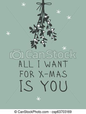 354x470 hand drawn christmas mistletoe on green background creative ink - Christmas Mistletoe Drawing