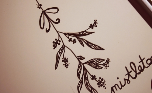 500x306 kiss me under the mistletoe on we heart it - Christmas Mistletoe Drawing