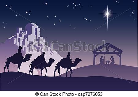 450x317 Christian Christmas Nativity Scene Illustration Of Traditional - Christmas Nativity Drawings