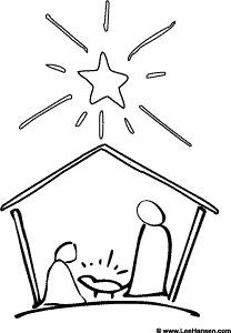 208x300 Christmas Nativity Coloring - Christmas Nativity Drawings