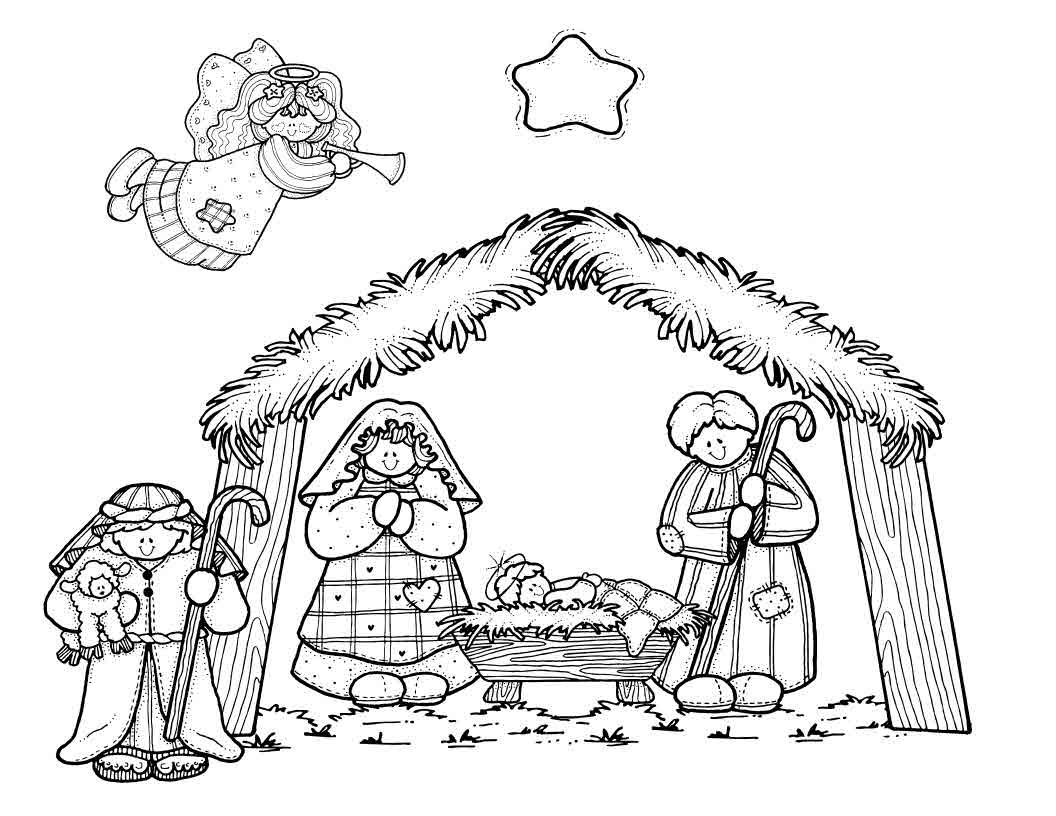 1056x816 Cool Christmas Nativity Coloring Sheets Karen Coloring Page - Christmas Nativity Drawings