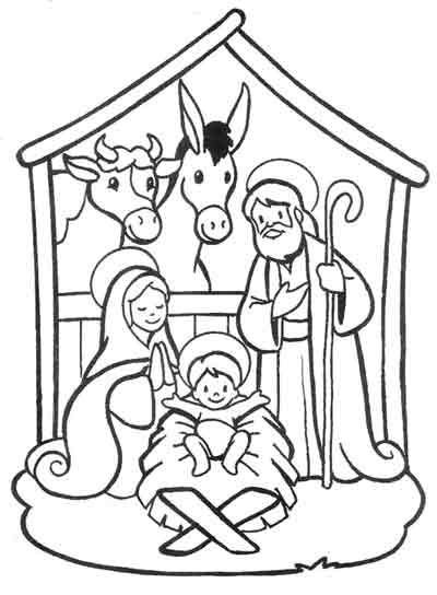 400x544 Christmas Nativity Scene Vectors All Manger - Christmas Nativity Scene Drawing