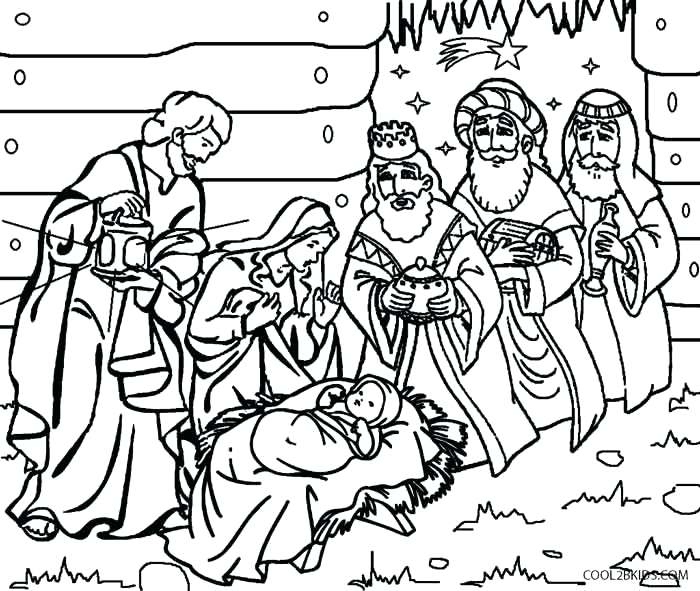 700x591 Christmas Scene Colouring Pages Manger Scene Printable Tags - Christmas Nativity Scene Drawing