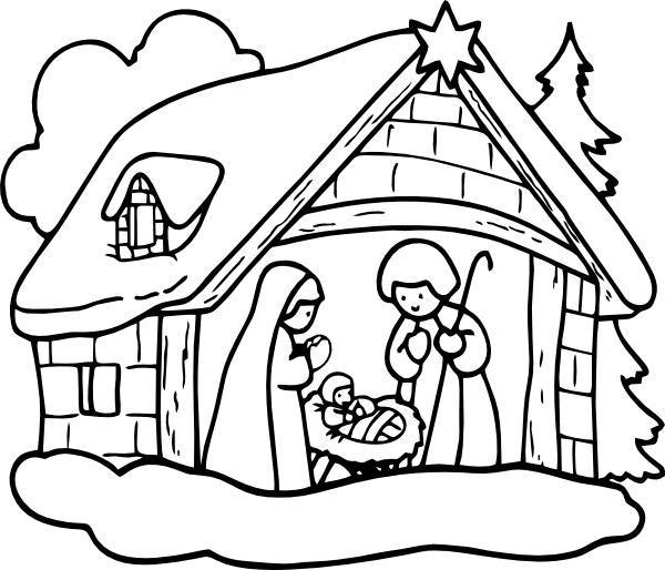 600x514 Drawing Christmas Nativity Scene Huge Freebie! Download - Christmas Nativity Scene Drawing