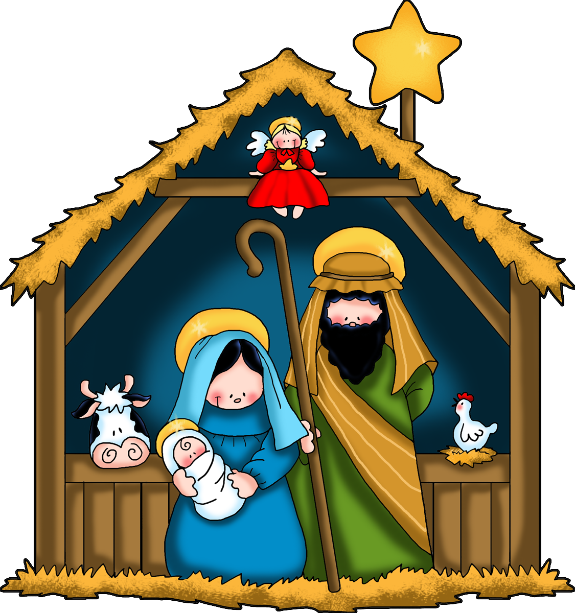 1125x1200 Crib Drawing Christmas Transparent Png Clipart Free Download - Christmas Nativity Scene Drawing