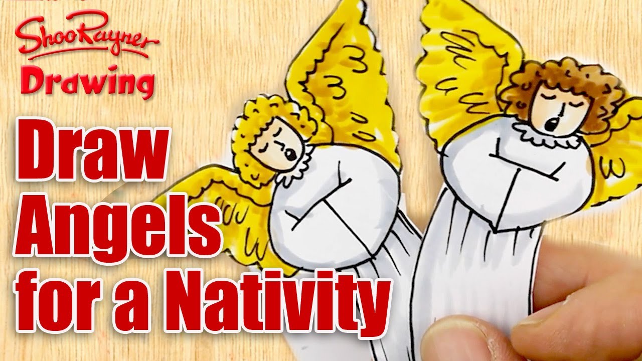 1280x720 How To Draw The Angels - Christmas Nativity Scene Drawing
