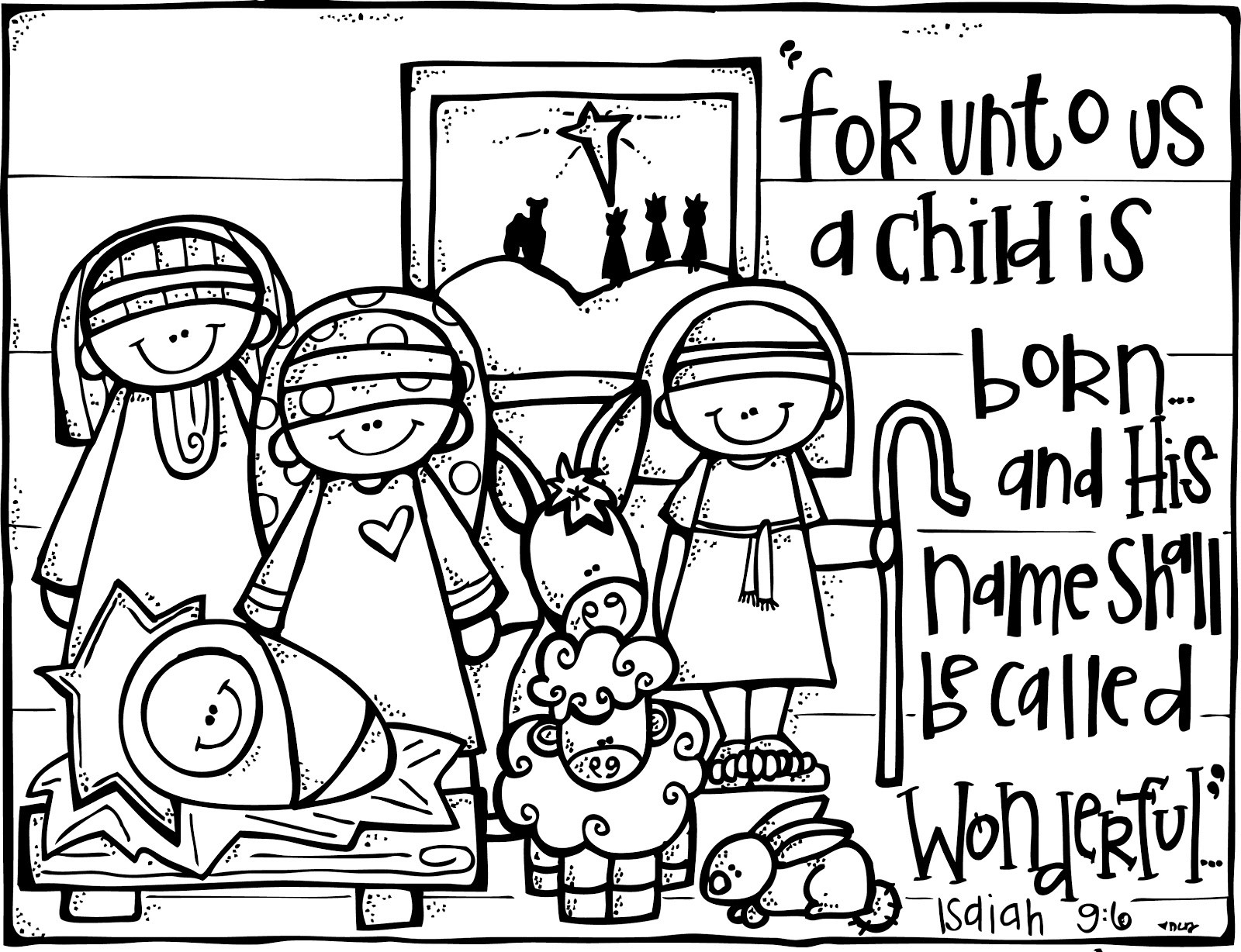 1600x1228 Captivating Printable Nativity Scene Christmas Drawing - Christmas Nativity Scene Drawing