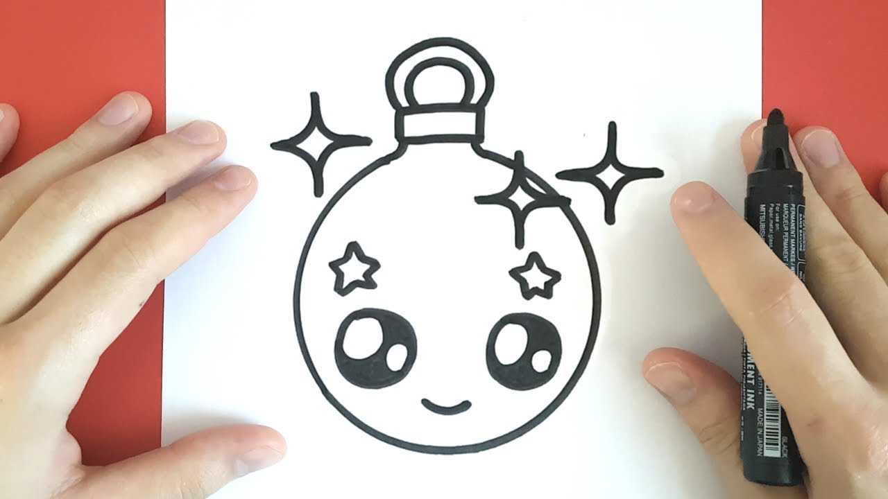 1280x720 how to draw a christmas ornament cute and easy - Christmas Ornament Drawing