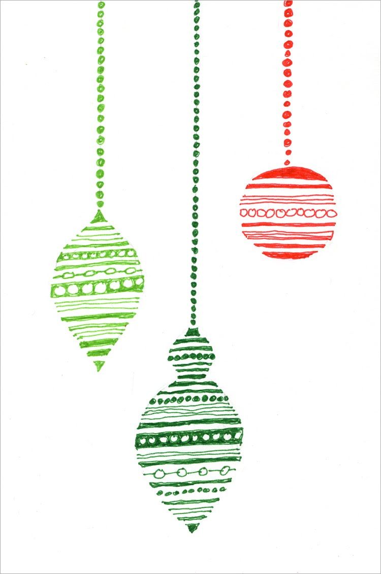 750x1128 holiday ornament card christmas christmas art projects - Christmas Ornament Drawing
