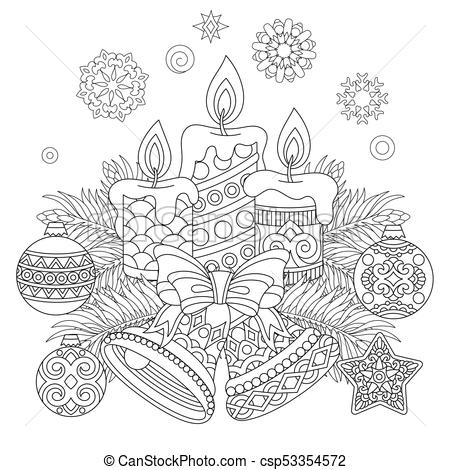 450x470 vintage christmas decorations christmas decorations, hanging - Christmas Ornament Drawing