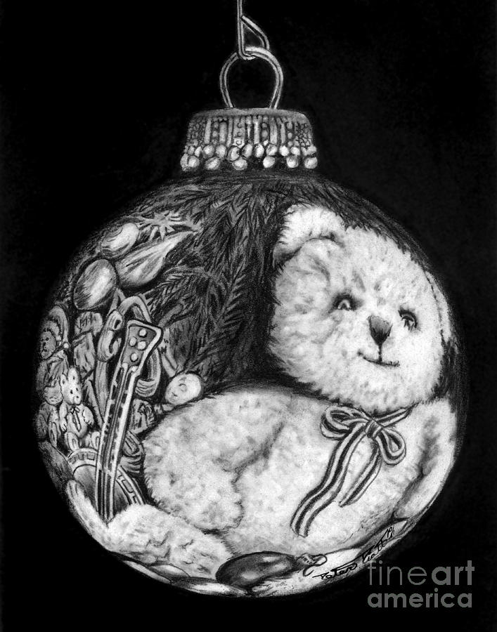 707x900 christmas bear ornament drawing - Christmas Ornament Drawing