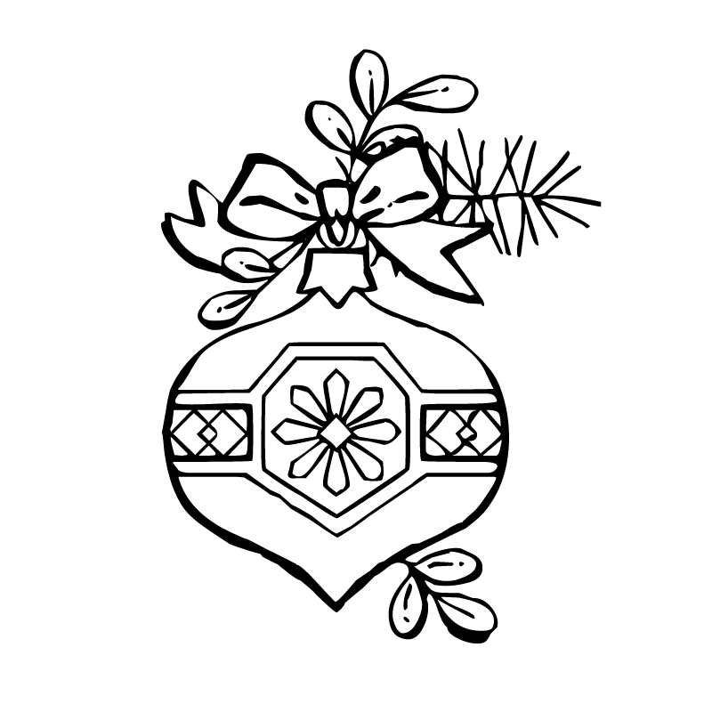 800x800 christmas ornaments clipart line art - Christmas Ornament Line Drawing