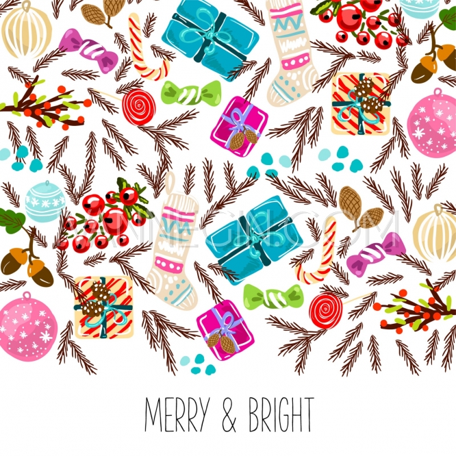 666x666 merry and bright christmas party invitation card template hand - Christmas Party Drawing