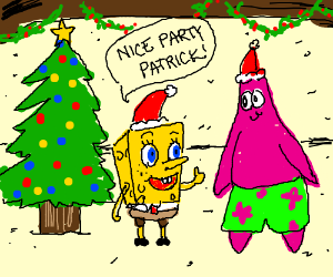 300x250 Patric Star Christmas Party Drawing - Christmas Party Drawing