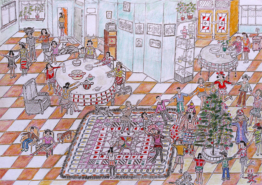 900x636 Christmas Party Drawing - Christmas Party Drawing